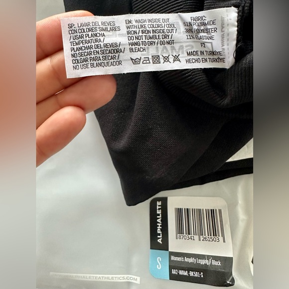 Alphalete Amplify Womens S Small Leggings BLACK Activewear Gym Scrunch NEW - Picture 8 of 8